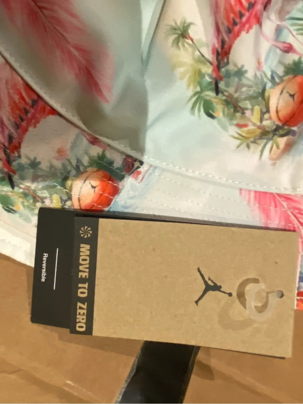 Jordan White Bucket Hat with Multicolor Watercolor Prints reversible
